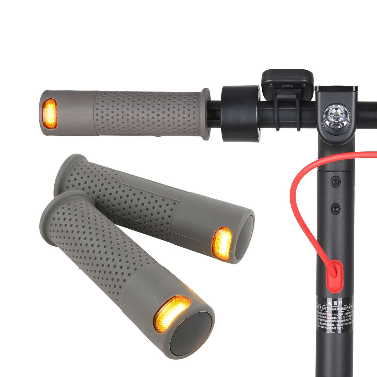 Blinkergriffe am Lenker eines E-Scooters montiert