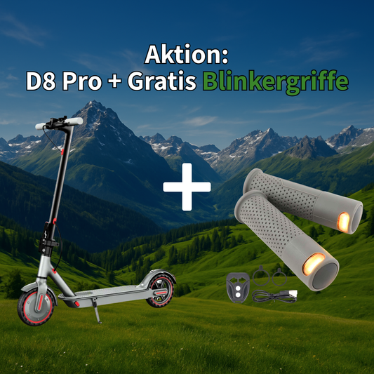 Alpen Scooter D8 Pro 350W/10,4aH + Blinker-Set – E-Scooter mit LED-Blinker | Straßenverkehr-ready 2026
