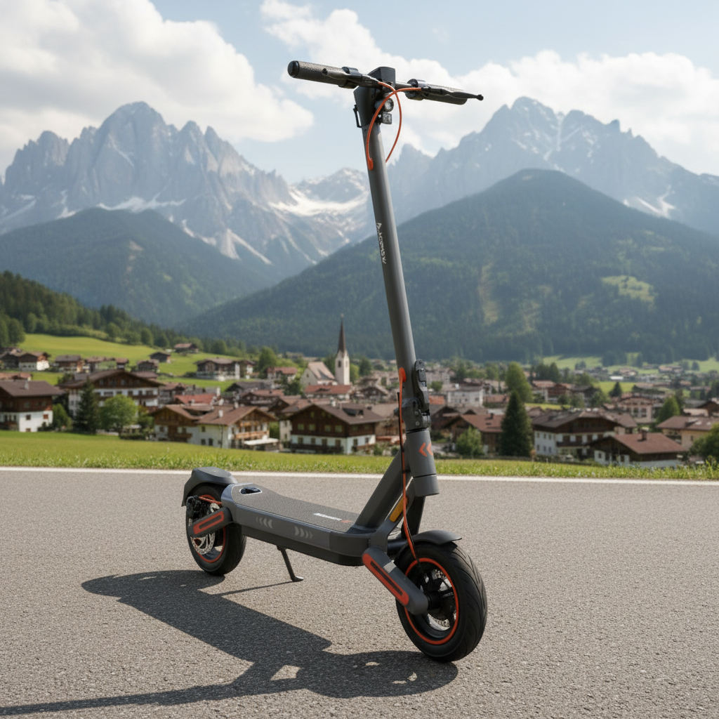 AlpenScooter E12 – E-Scooter mit integriertem Blinker, 500 W & Doppelfederung (StVO 2026)