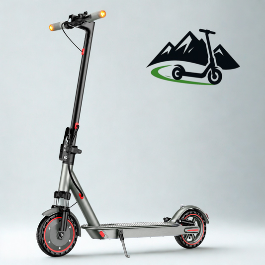 AlpenScooter D8 MAX E-Scooter in Rot, Seitenansicht mit montierten Blinkern
